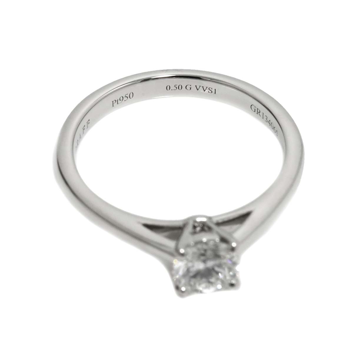 Diamond 0.50ct G/VVS1/3EX Ring Pt Platinum Size5-5.25(US)