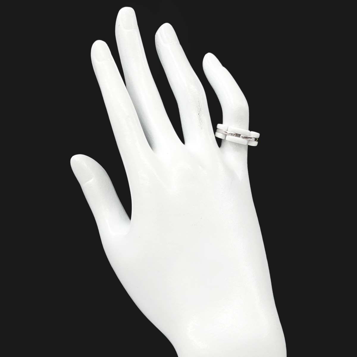 ULTRA Wide Ring Ceramic 18K WG 750 Size47 4-4.5(US)
