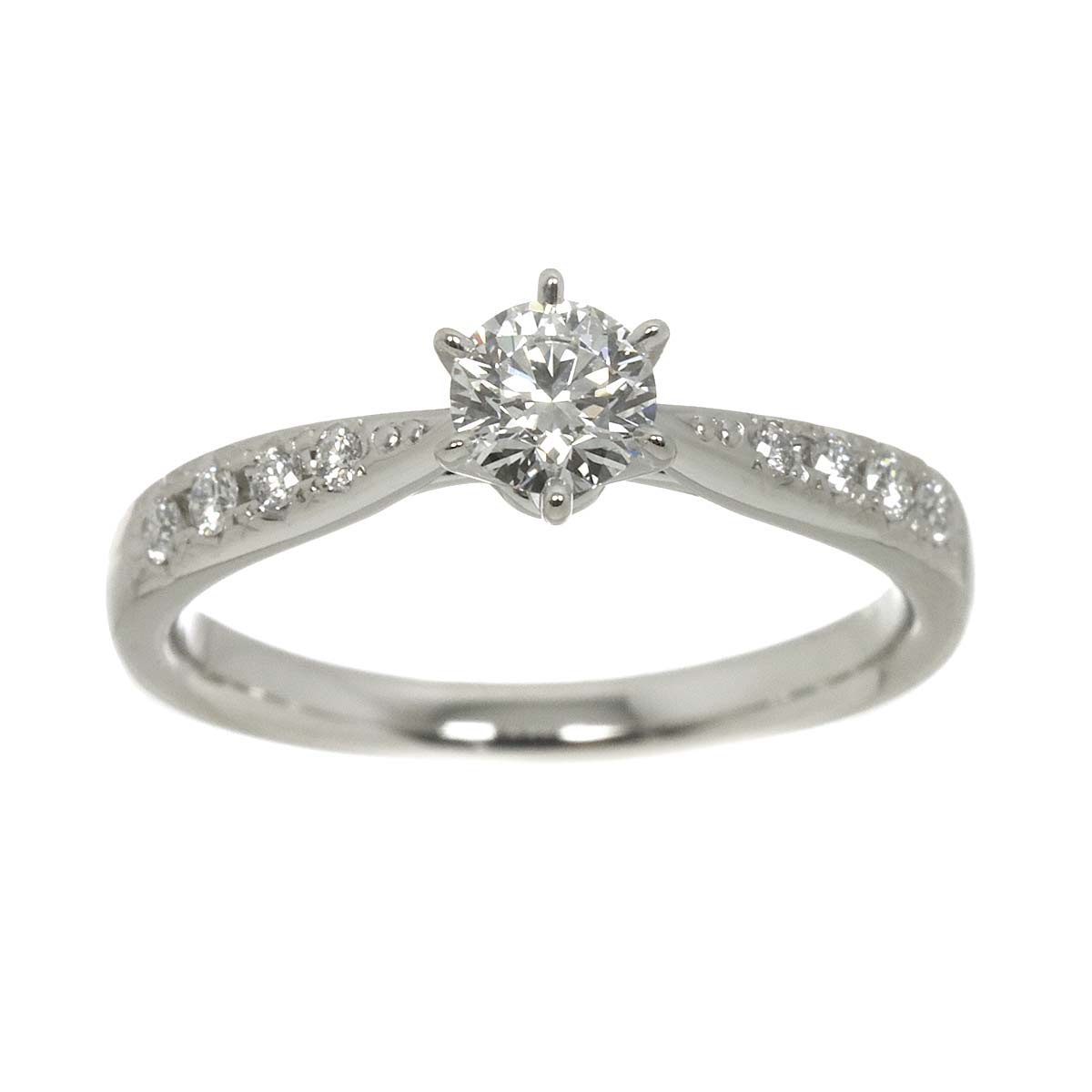 PIACERE Diamond 0.31ct D/VS1/3EX 0.08ct Ring Pt size4.75-5(US)