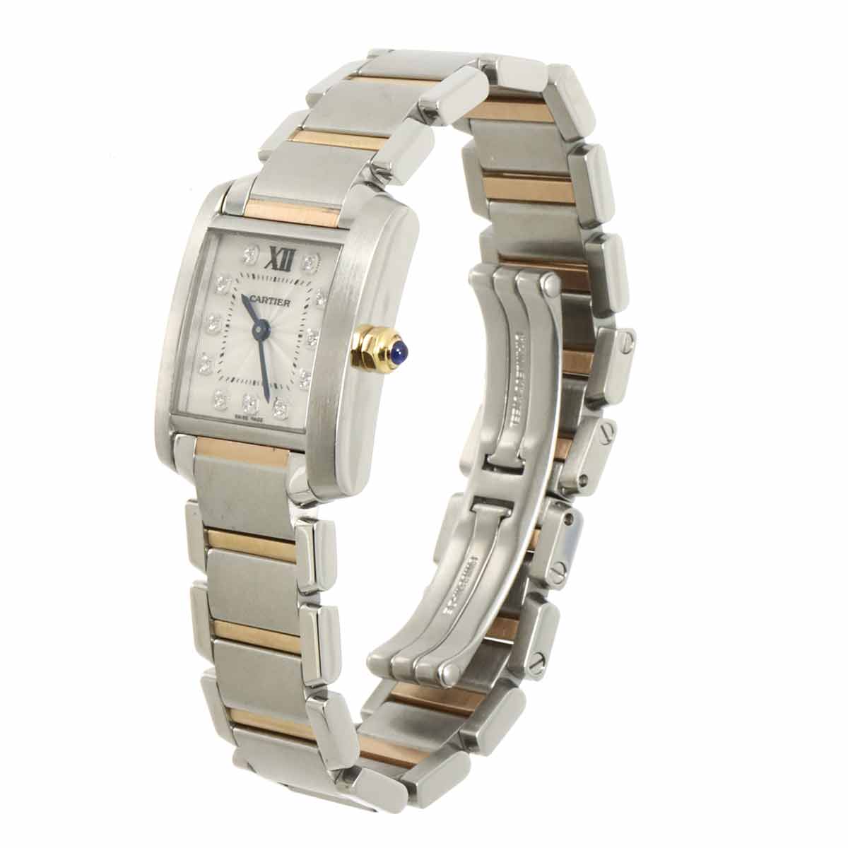 Tank Francaise SM WE110004 11P Diamond PG Silver Dial Ladies