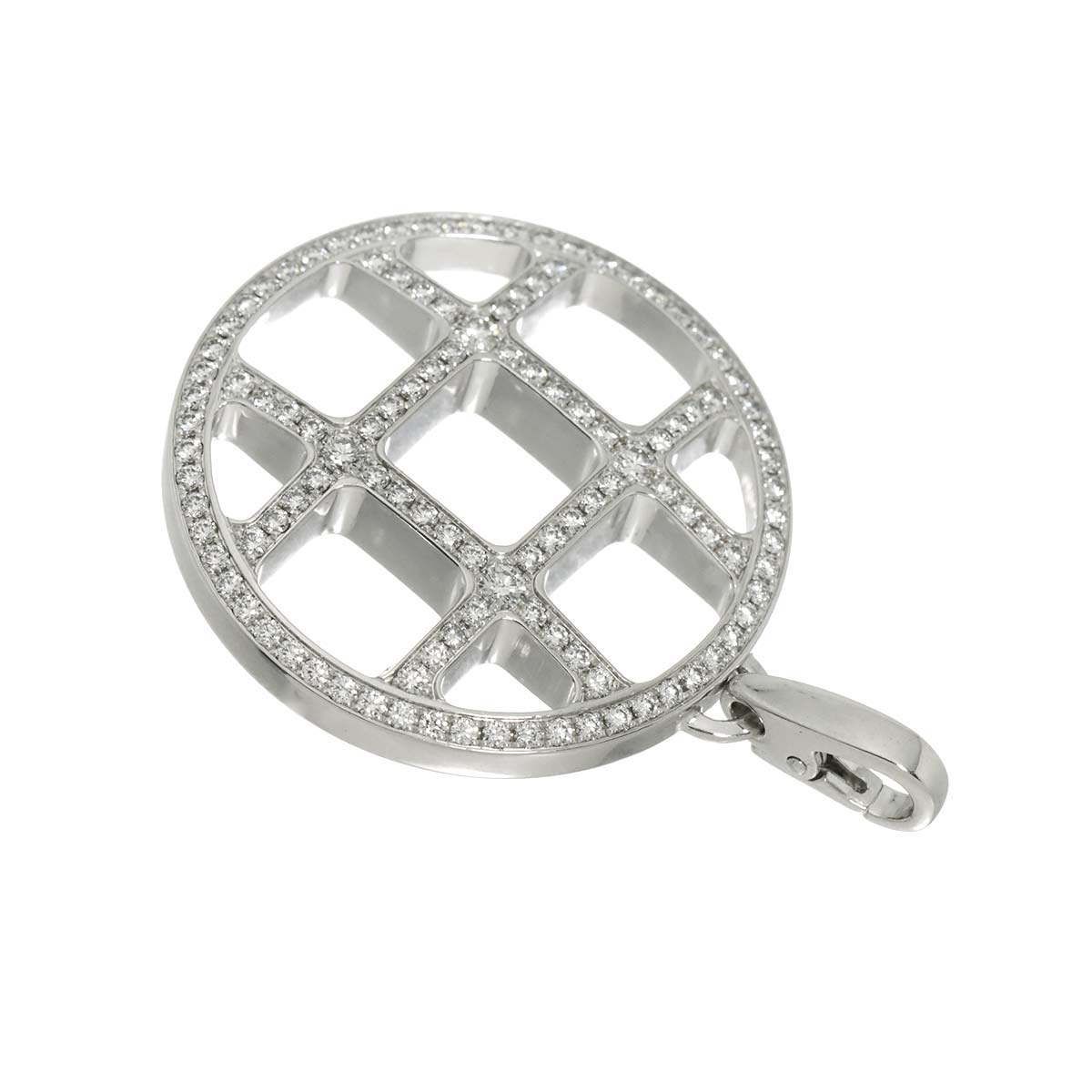 Diamond Pendant Top Charm 18K White Gold 750