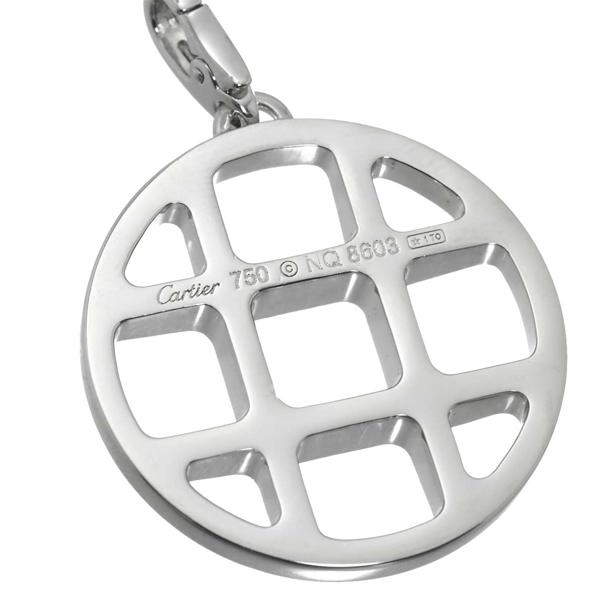 Diamond Pendant Top Charm 18K White Gold 750