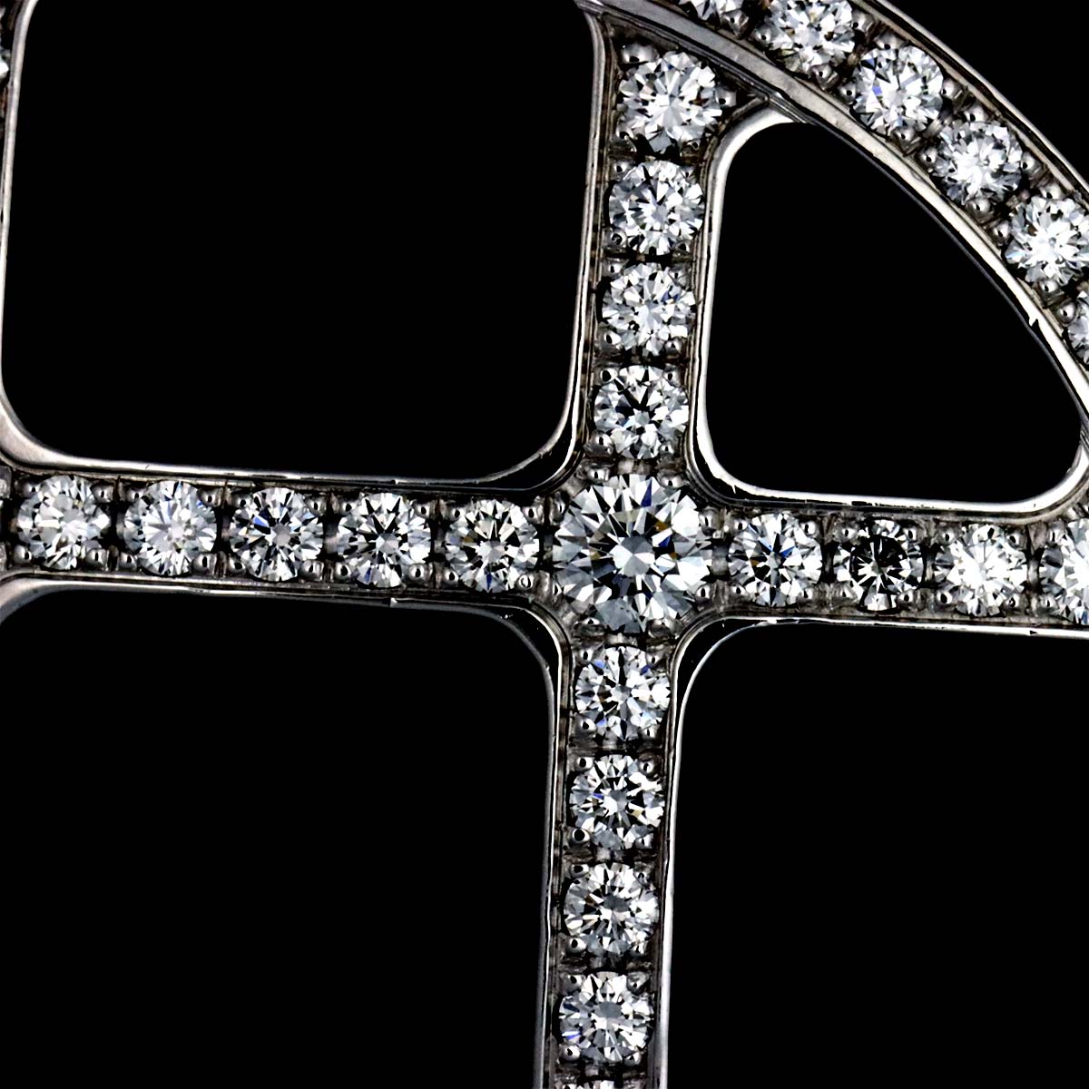 Diamond Pendant Top Charm 18K White Gold 750