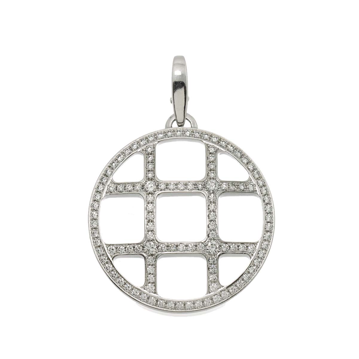 Diamond Pendant Top Charm 18K White Gold 750