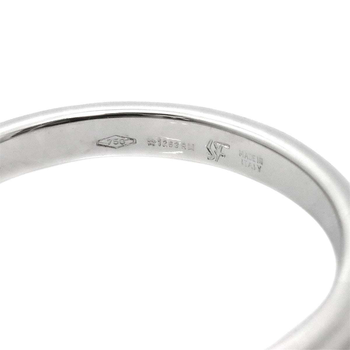 Gancini Diamond Ring 18K WG 750 size7.5-7.75(US)