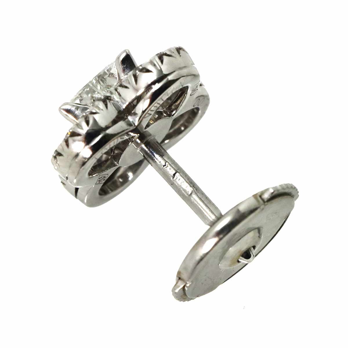 Diamond Earring Pierced 18K WG 750 One Piece only