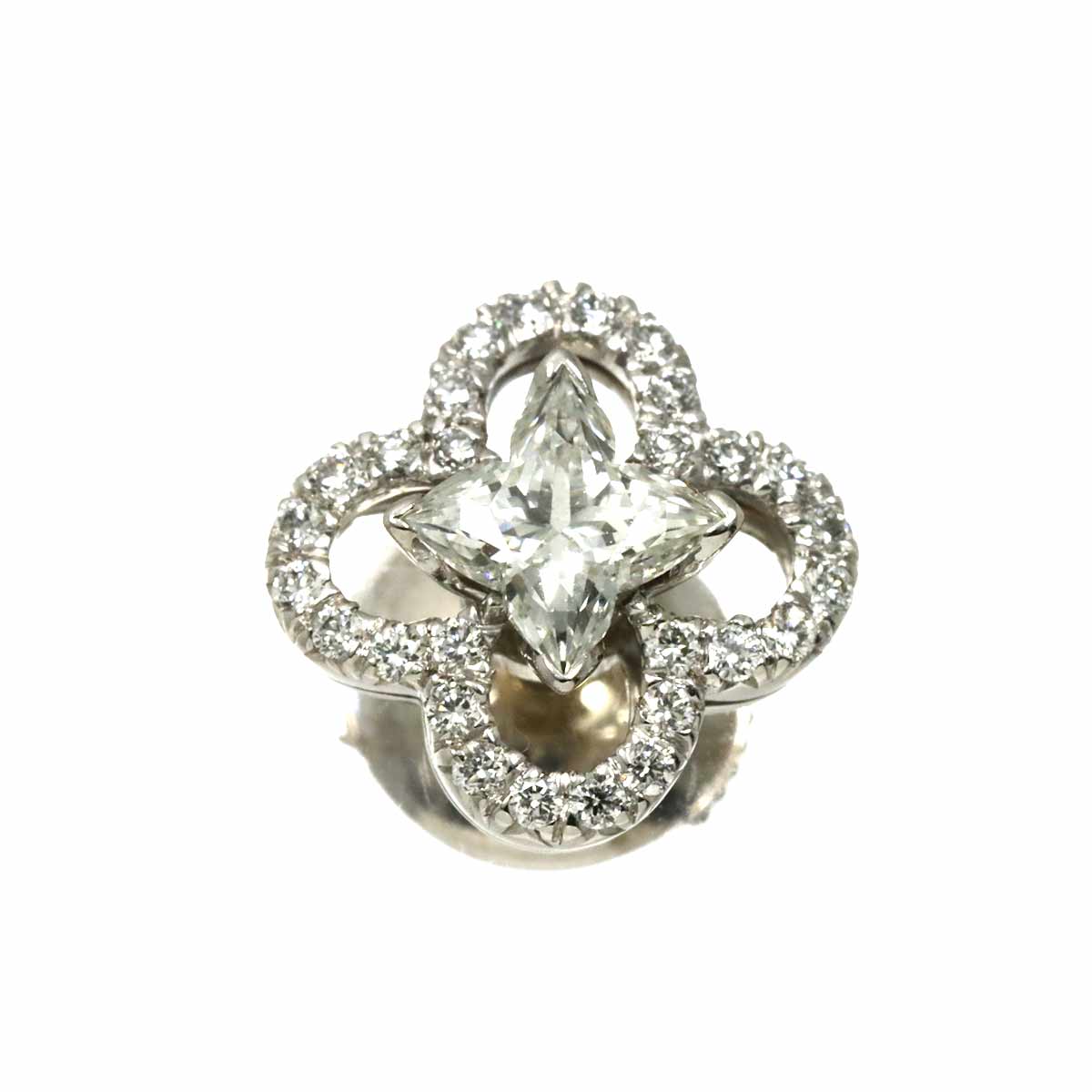 Diamond Earring Pierced 18K WG 750 One Piece only