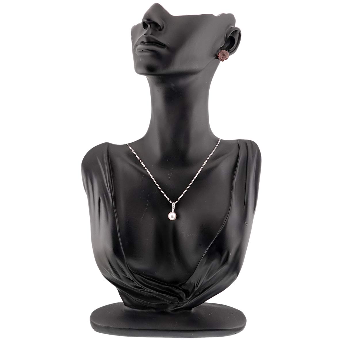 Akoya Pearl 8.0mm Diamond Necklace 18K WG 750