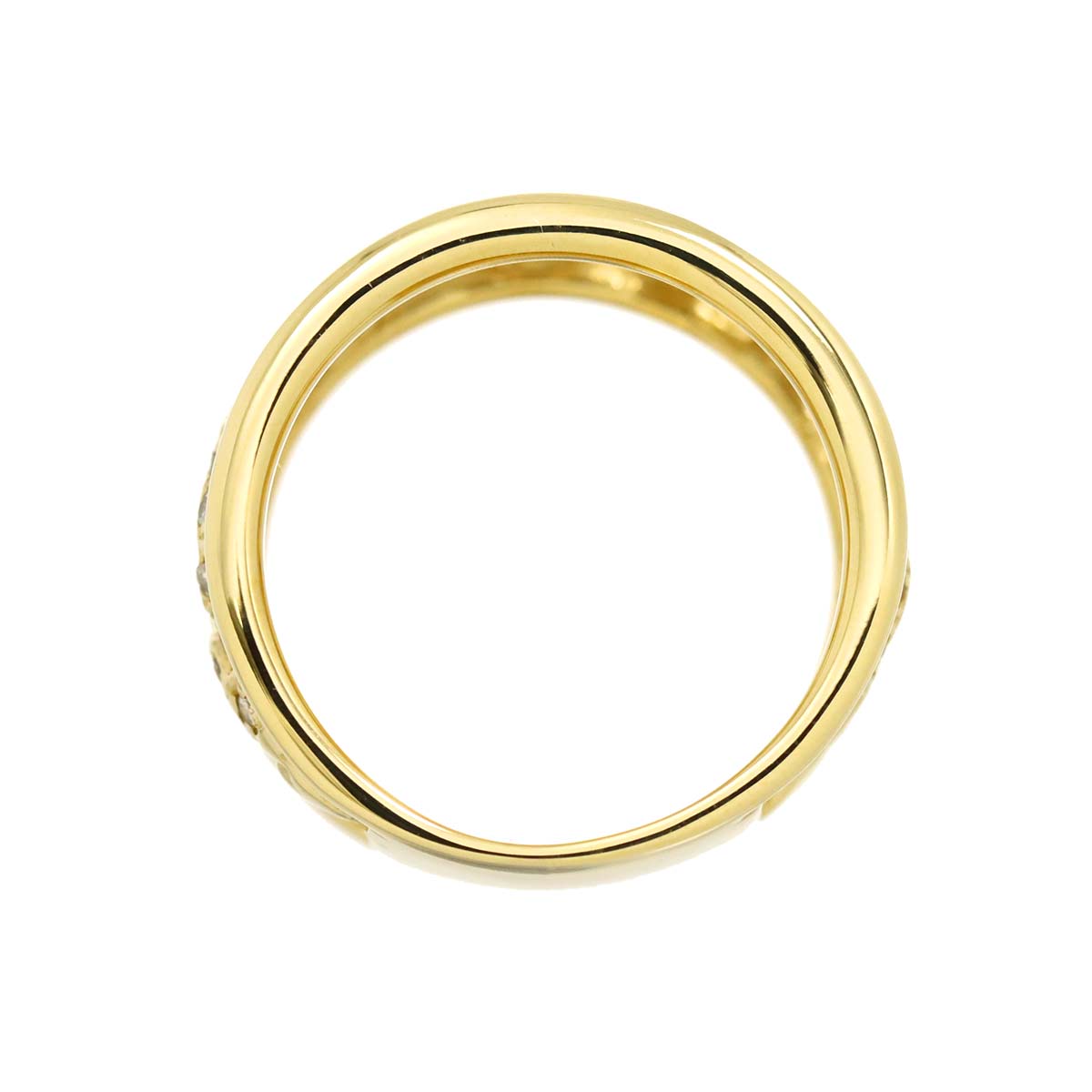 Diamond 0.21ct Ring 18K YG Yellow Gold 750 Size6.5-6.75(US)