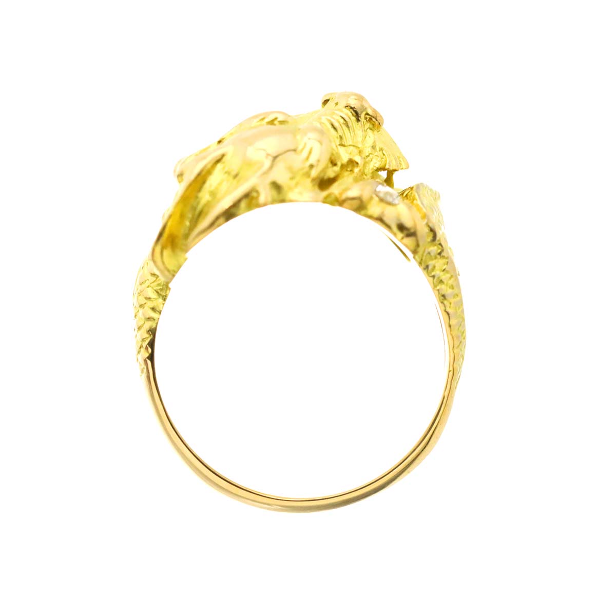 Diamond Ruby Ring 18K YG Yellow Gold 750 Size7.25-7.5(US)