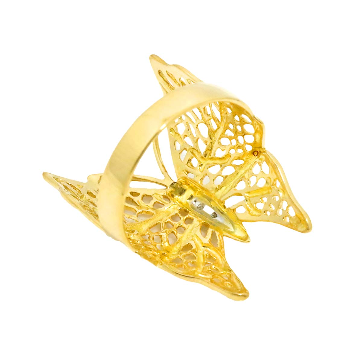 Diamond Ring 18K YG Pt Yellow Gold 750 Platinum Size6.25-6.5(US)