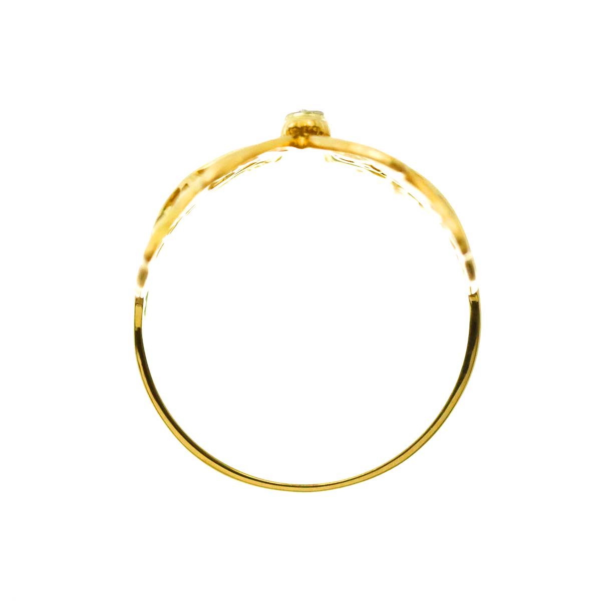 Diamond Ring 18K YG Pt Yellow Gold 750 Platinum Size6.25-6.5(US)