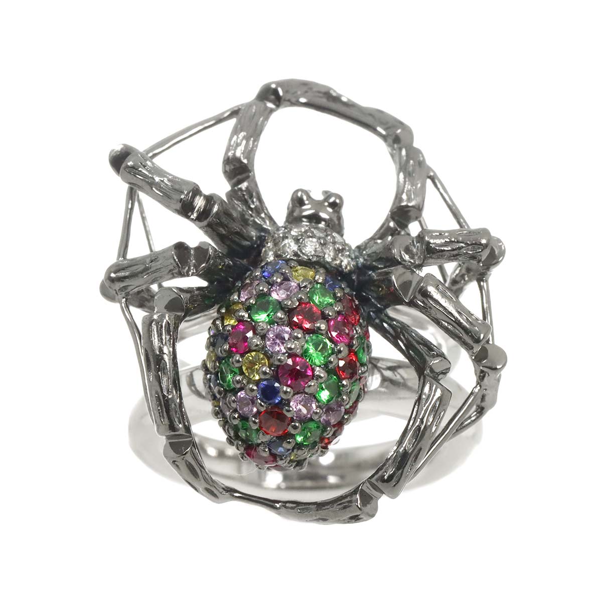 Sapphire 1.13ct Multi Stone Ring 18K WG 750 size5.25(US)