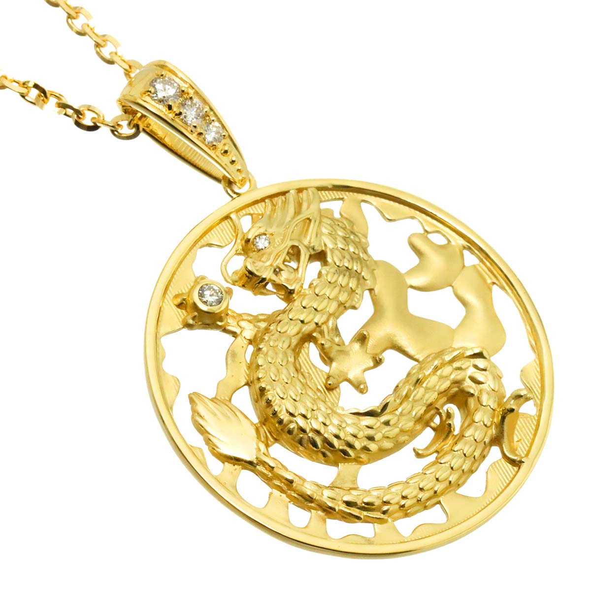 Diamond 0.18ct Necklace 18K YG Yellow Gold 750
