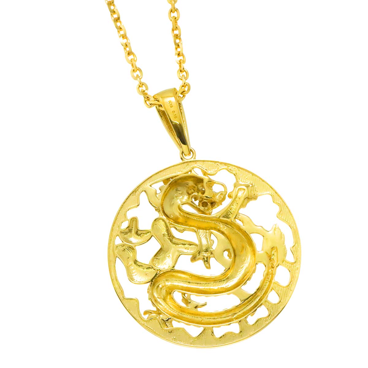 Diamond 0.18ct Necklace 18K YG Yellow Gold 750