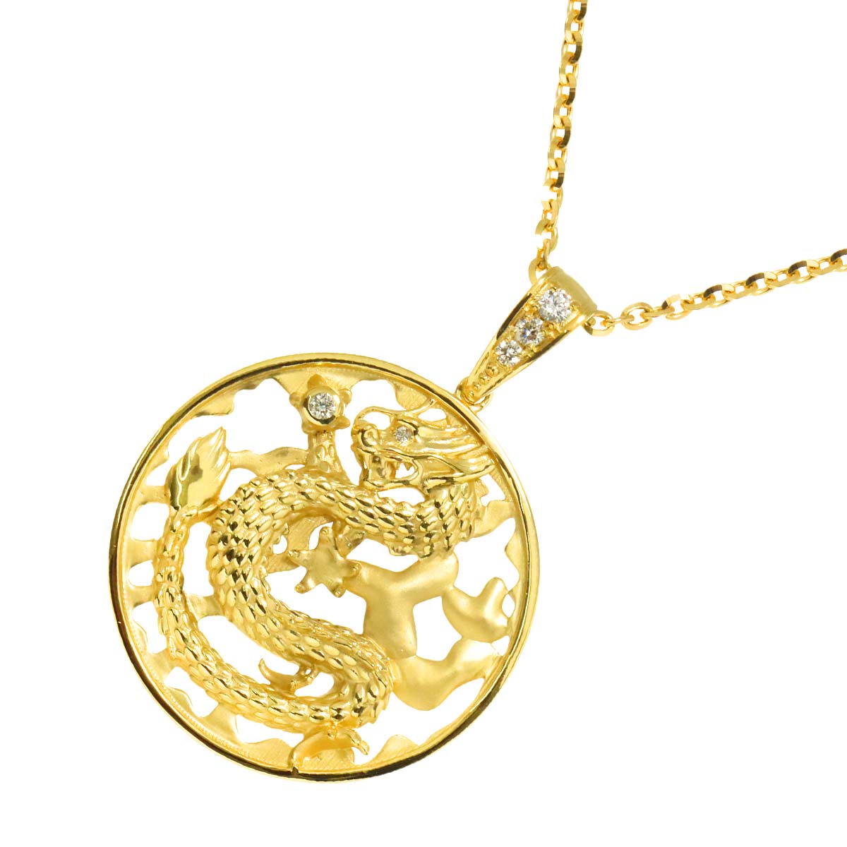 Diamond 0.18ct Necklace 18K YG Yellow Gold 750