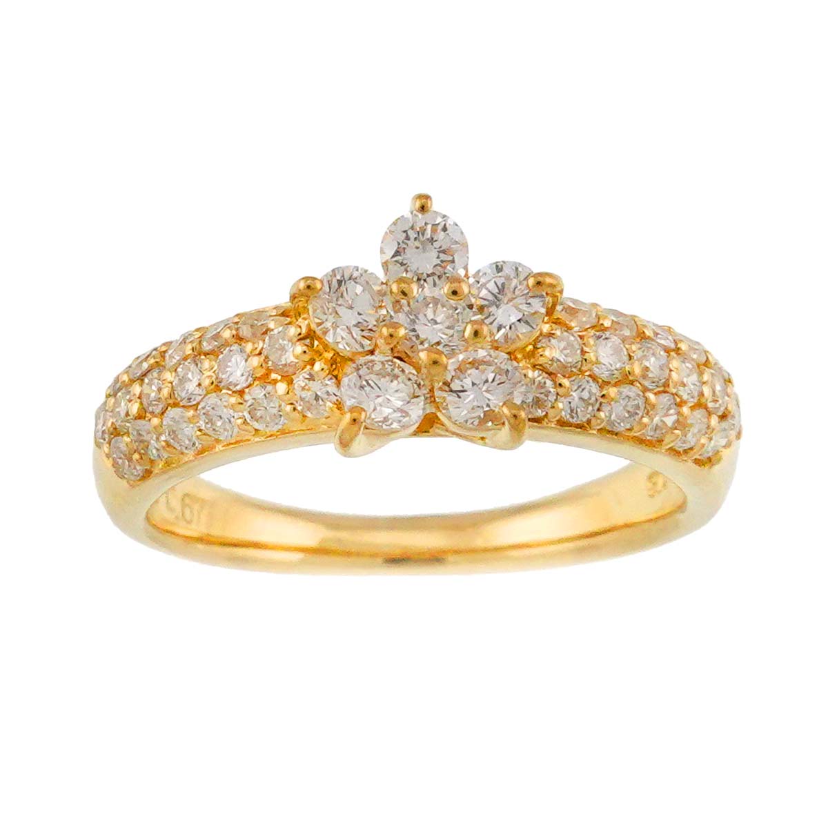 Diamond 0.67ct Ring 18K YG Yellow Gold 750 4.75-5(US)