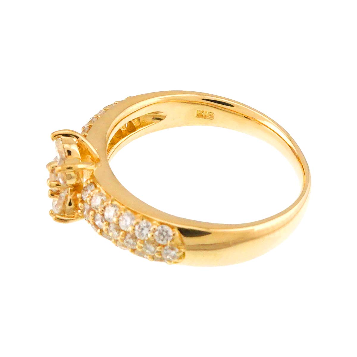Diamond 0.67ct Ring 18K YG Yellow Gold 750 4.75-5(US)