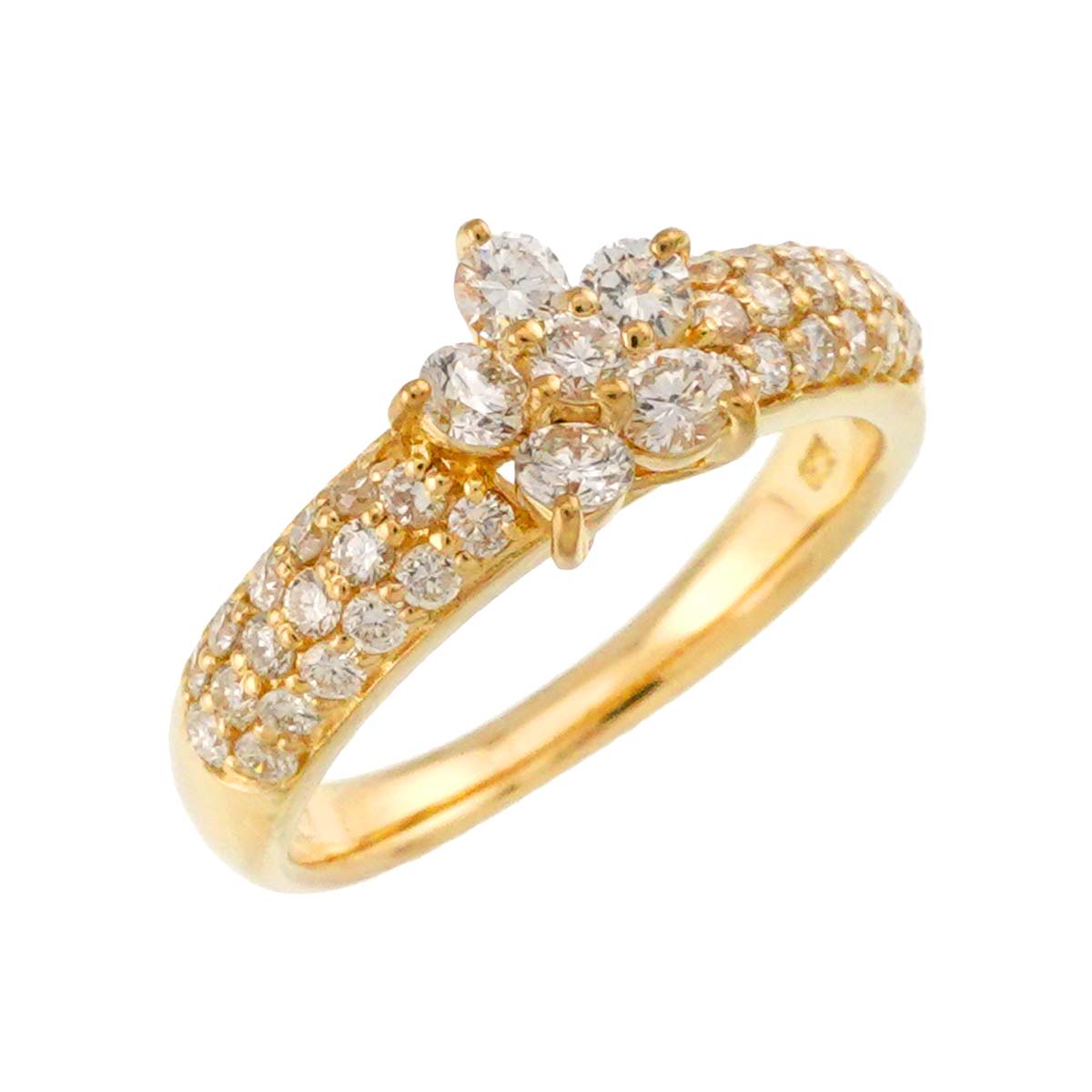 Diamond 0.67ct Ring 18K YG Yellow Gold 750 4.75-5(US)