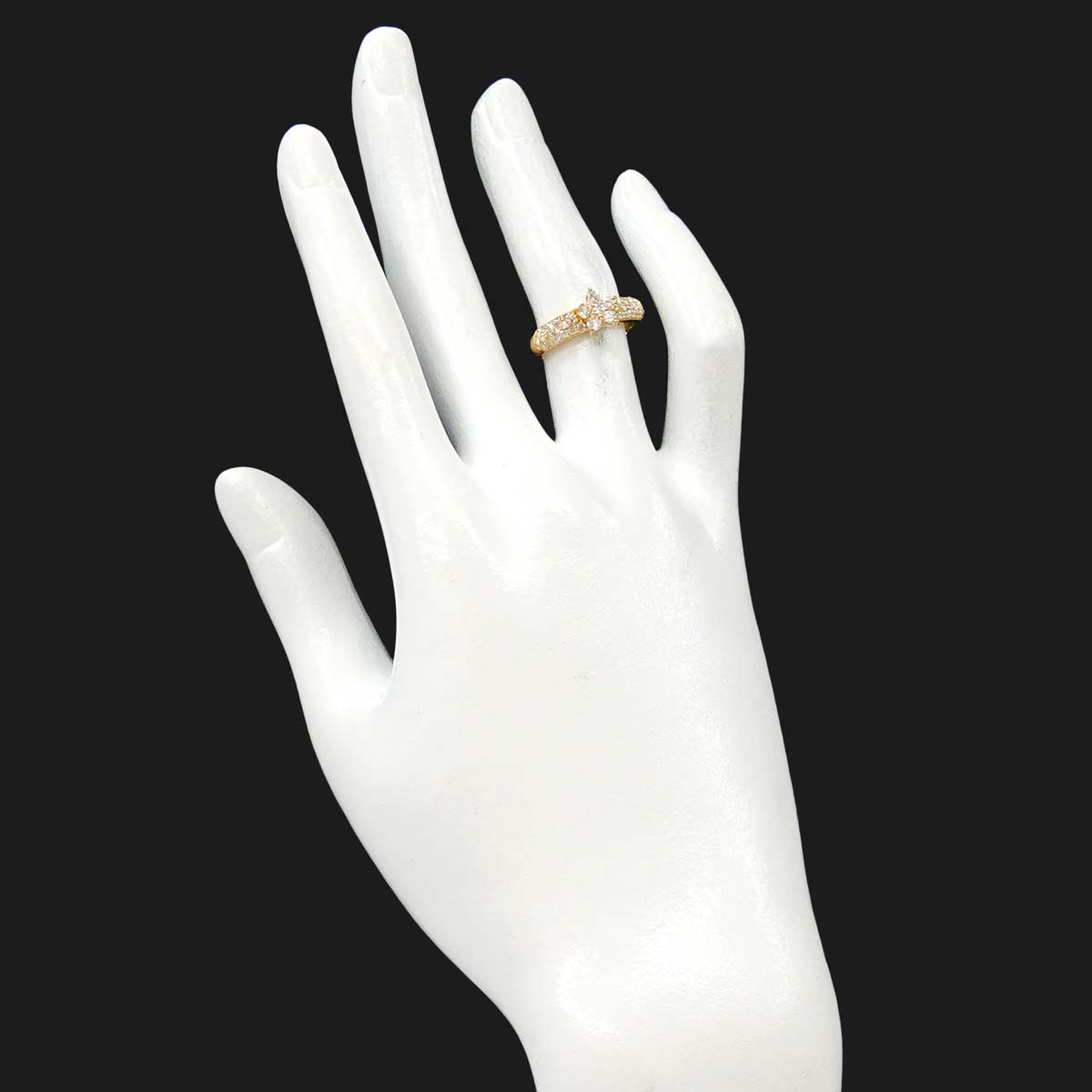 Diamond 0.67ct Ring 18K YG Yellow Gold 750 4.75-5(US)