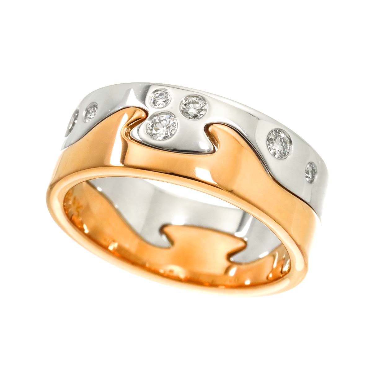 Fusion Diamond Ring 18K WG PG 750 size49 4.75-5(US)