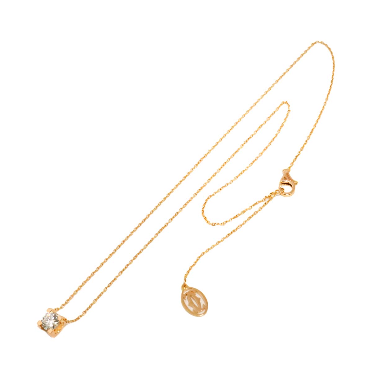 C De Diamond 0.53ct H/VS2/3EX Necklace 18K Pink Gold 750