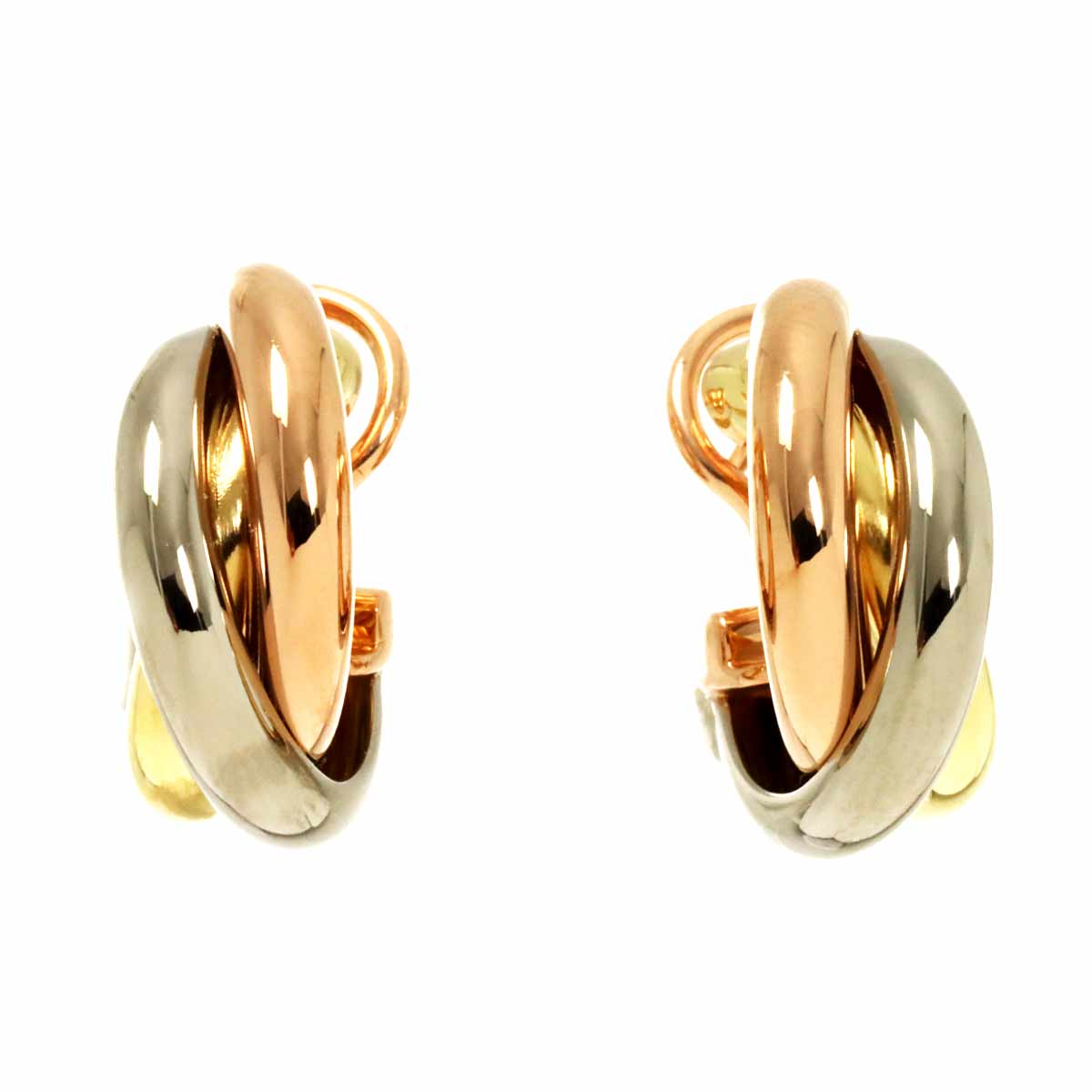 Trinity Earrings Pierced 18K YG WG PG 750