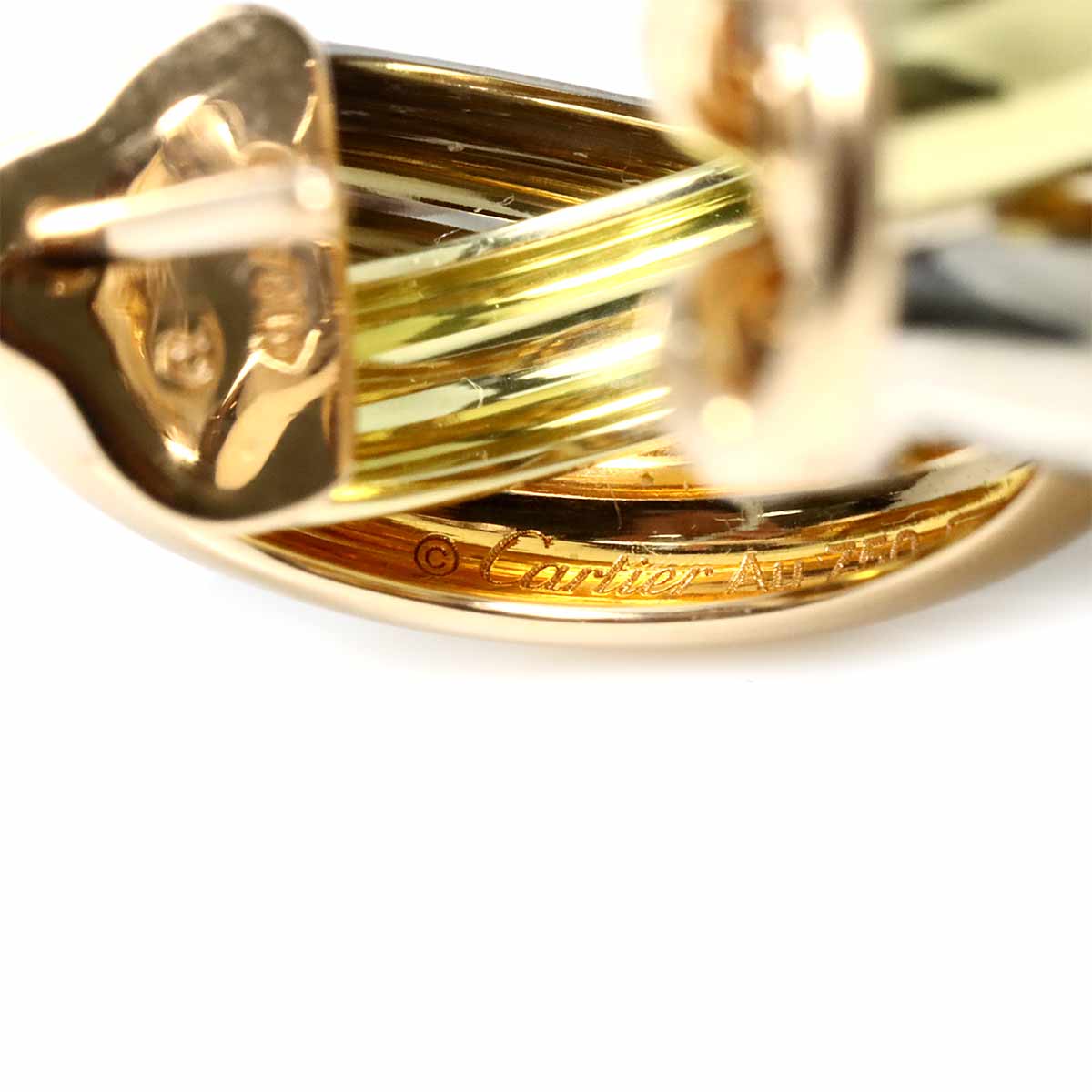 Trinity Earrings Pierced 18K YG WG PG 750