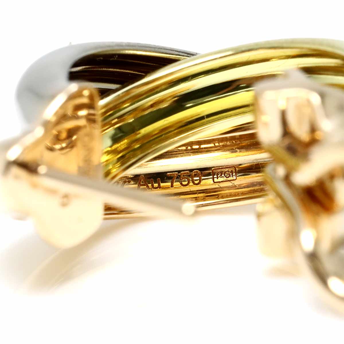 Trinity Earrings Pierced 18K YG WG PG 750