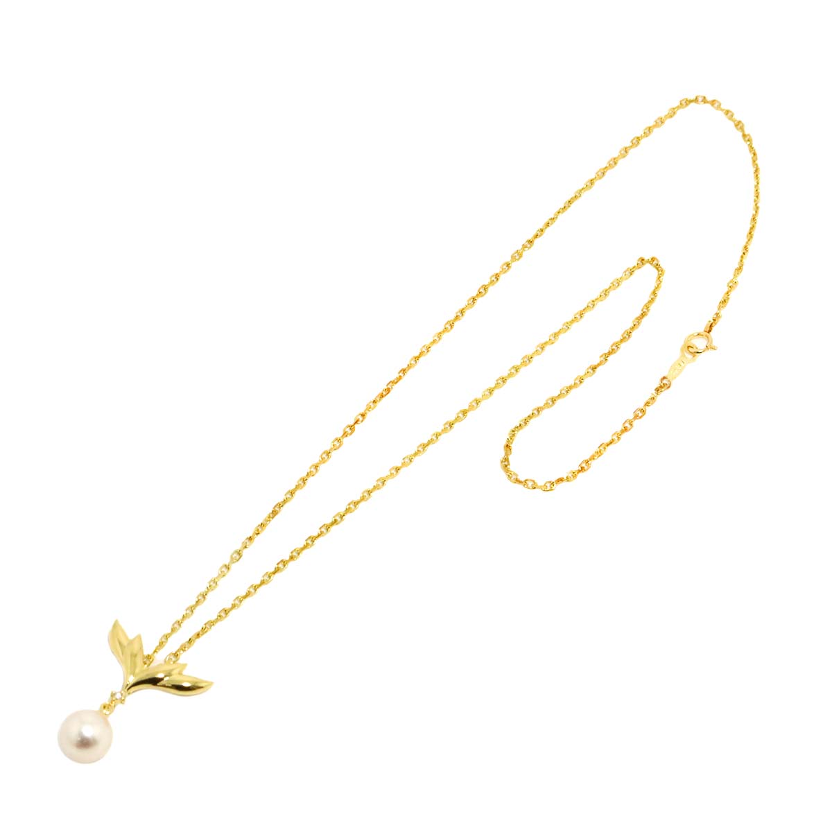 Akoya Pearl 7.7mm Diamond Necklace 18K YG 750