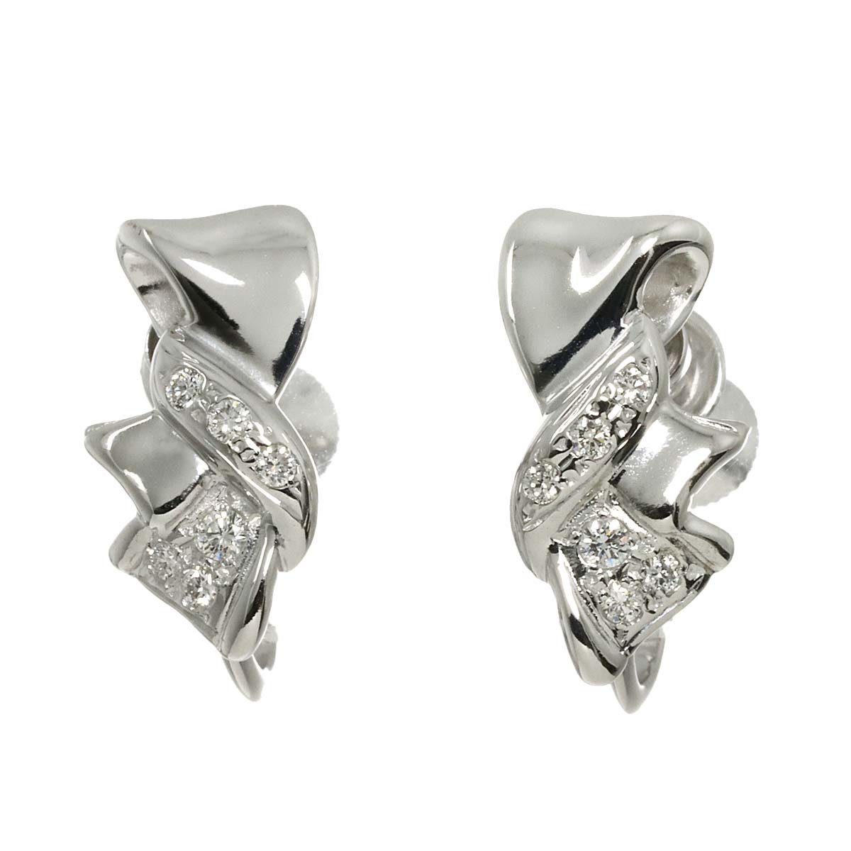 Diamond 0.07ct/0.07ct Earrings 18K White Gold 750