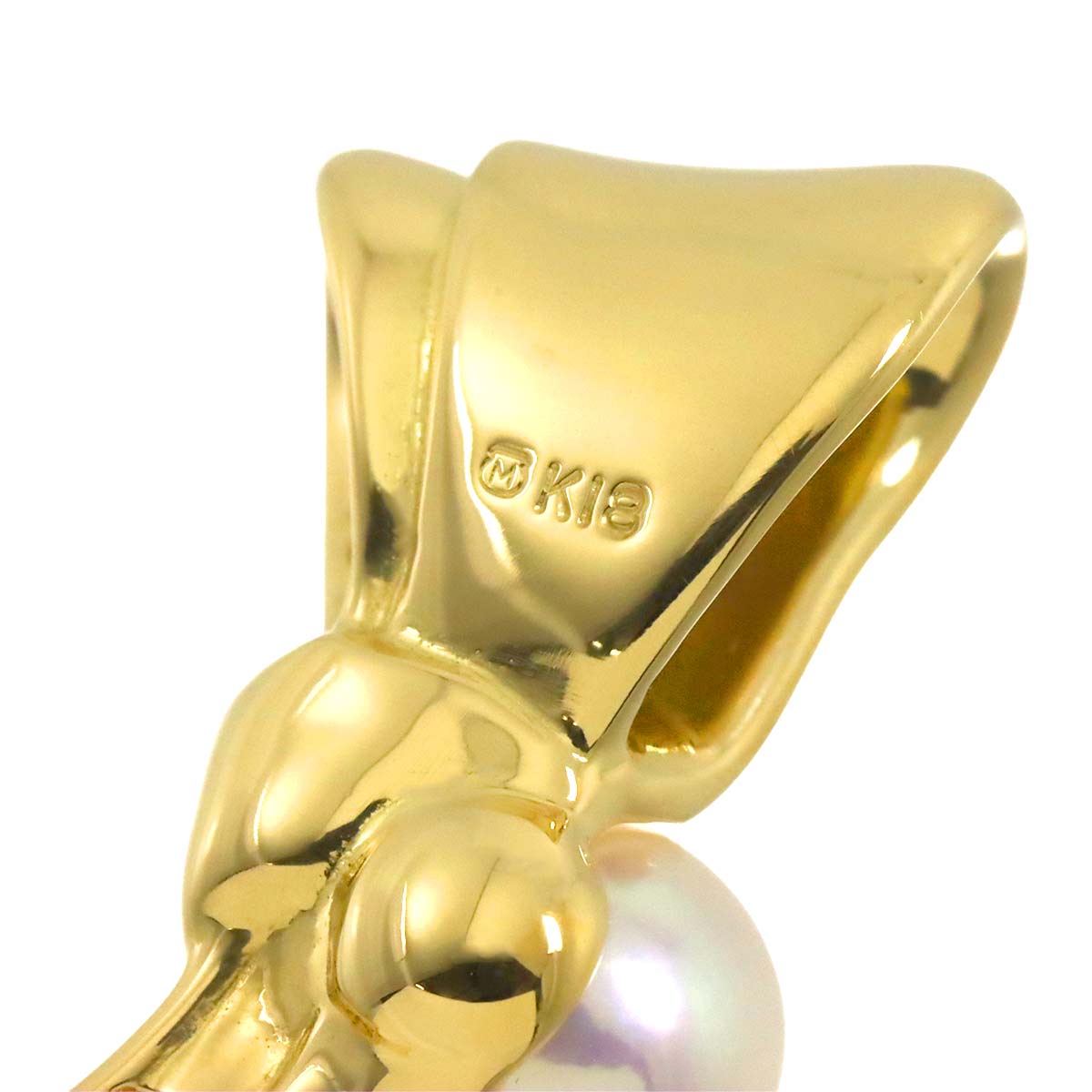 Akoya Pearl 6.5mm Pendant Top 18K YG 750