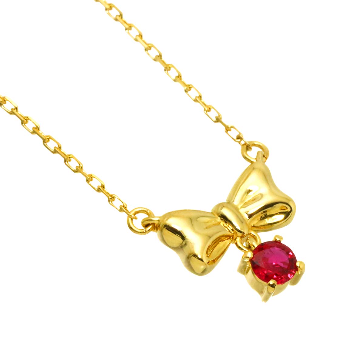 Ruby Necklace K18 Yellow Gold 750