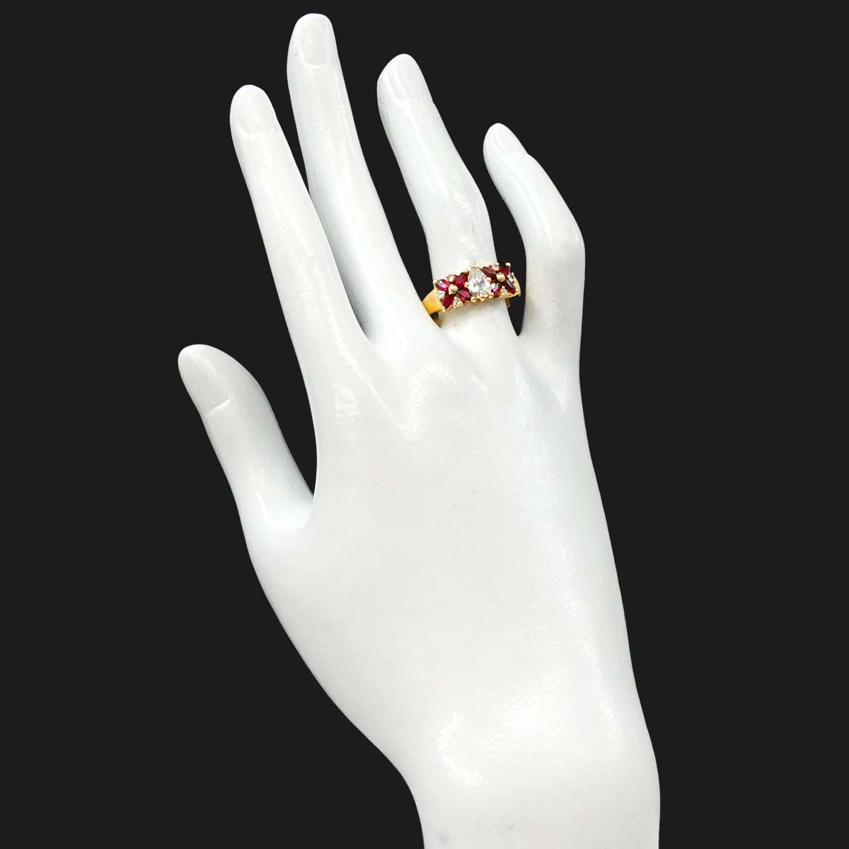 Ruby 1.07ct Diamond 0.70ct Ring 18K YG Size7.5(US)