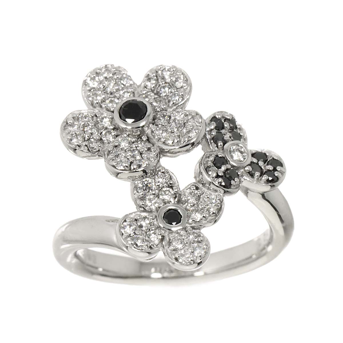 Diamond 0.45ct/0.20ct Ring 18K WG 750 Size5.25-5.5(US)