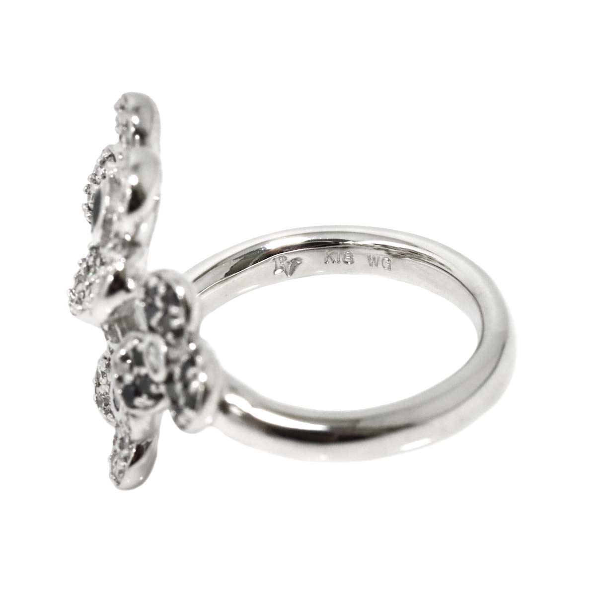 Diamond 0.45ct/0.20ct Ring 18K WG 750 Size5.25-5.5(US)