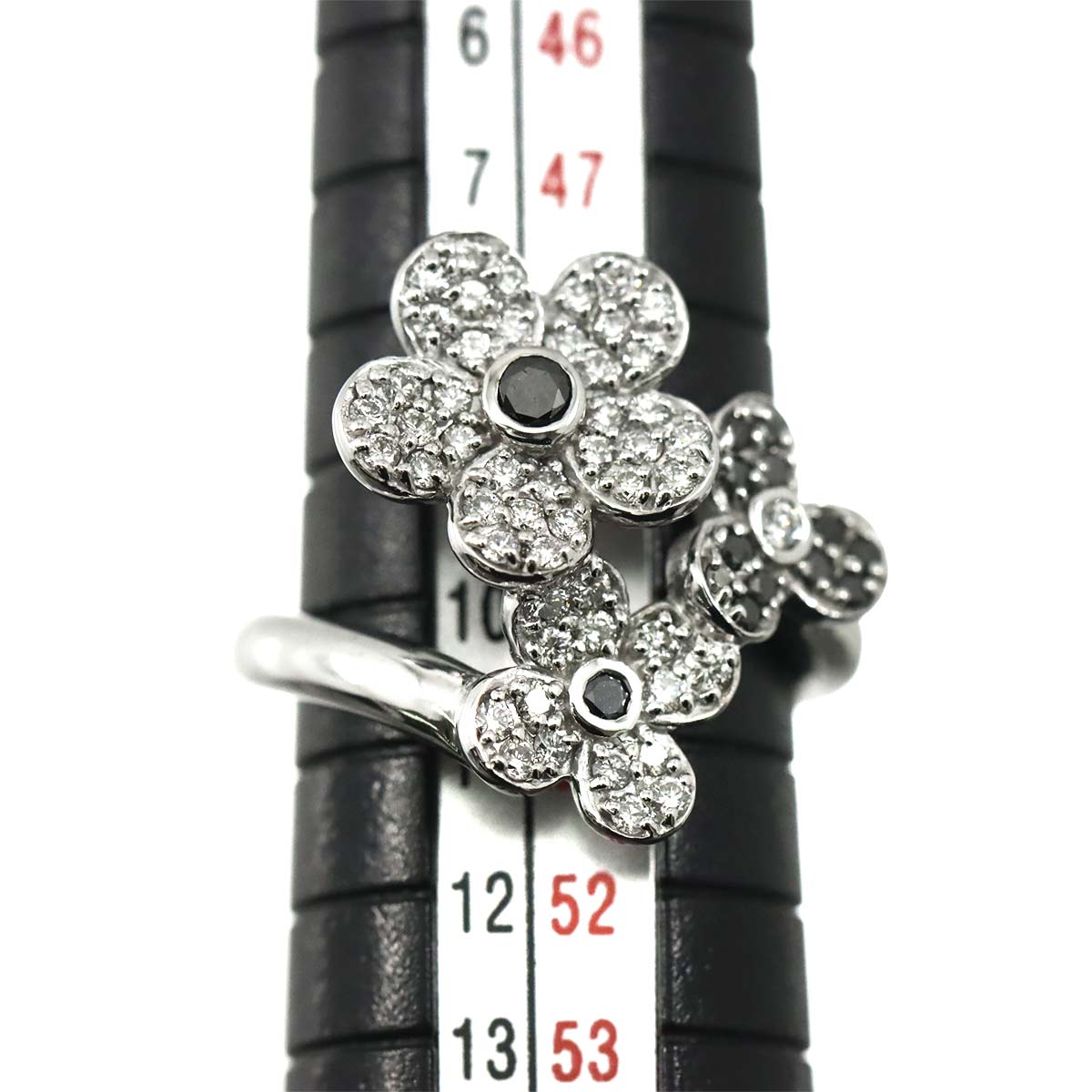 Diamond 0.45ct/0.20ct Ring 18K WG 750 Size5.25-5.5(US)