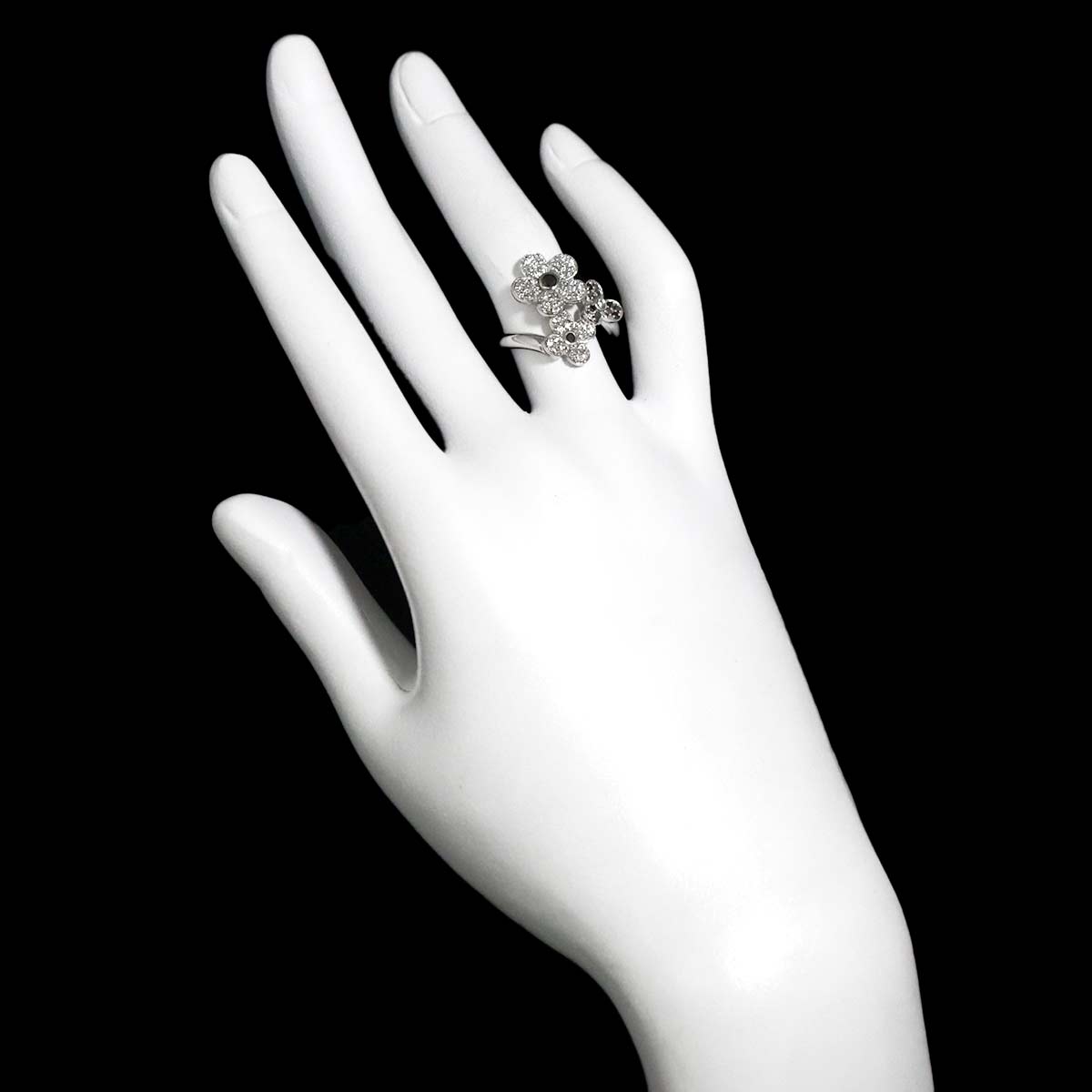 Diamond 0.45ct/0.20ct Ring 18K WG 750 Size5.25-5.5(US)