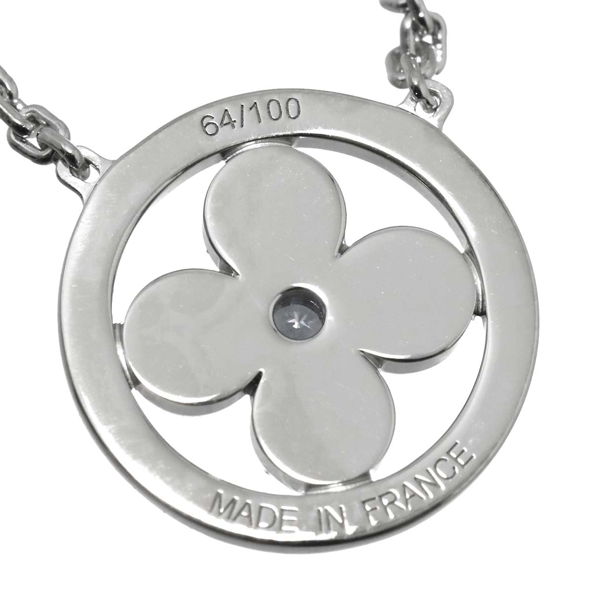 Pendentif Sapphire Diamond Necklace 18K WG 750