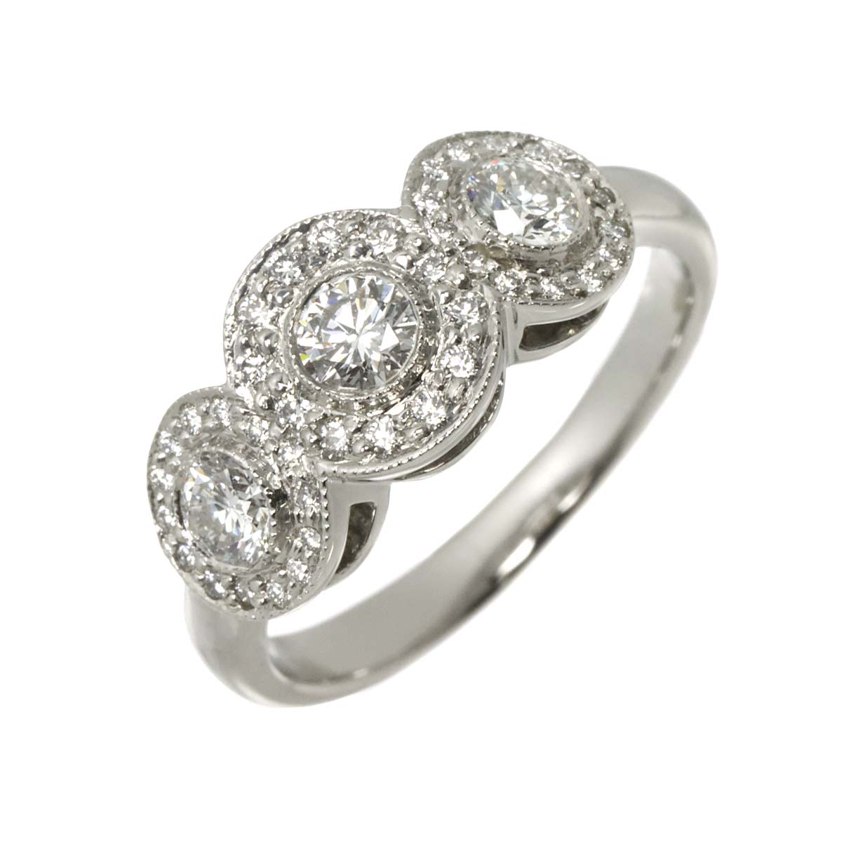 Diamond Ring Pt Platinum size5.5-5.75(US)