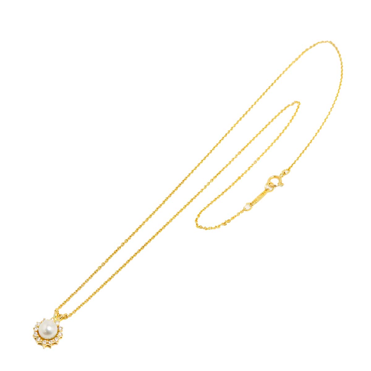 Akoya pearl 5.5mm Diamond Necklace 18K YG 750