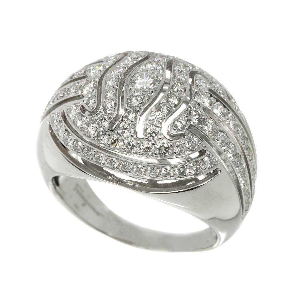 Diamond Ring 18K WG 750 size6.5-6.75(US)