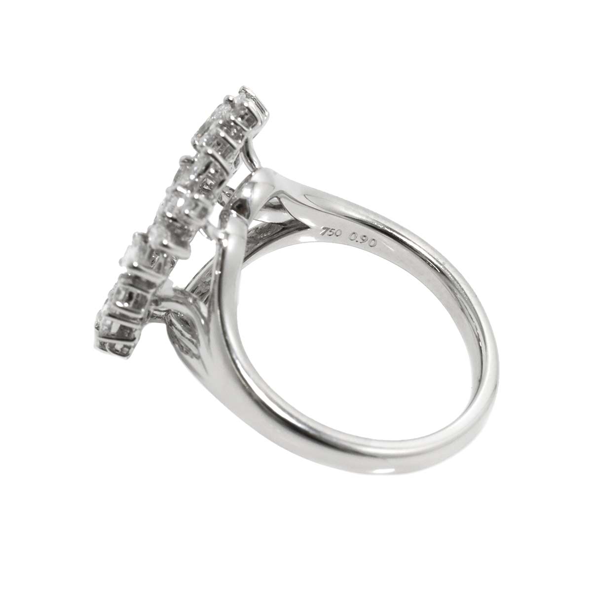 Hearts afire Diamond 0.90ct Ring 18K WG 750 Size6.25-6.5(US)