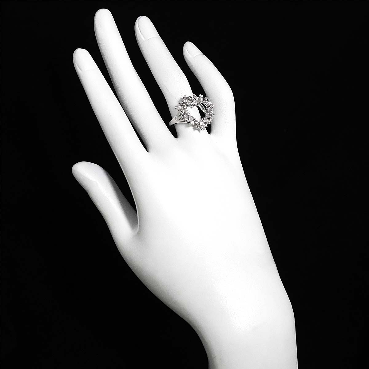 Hearts afire Diamond 0.90ct Ring 18K WG 750 Size6.25-6.5(US)