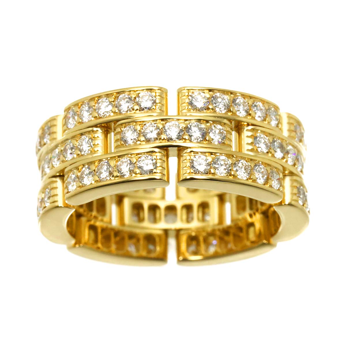 Maillon Panthere Diamond Ring 18K YG 750 Size53 6(US)