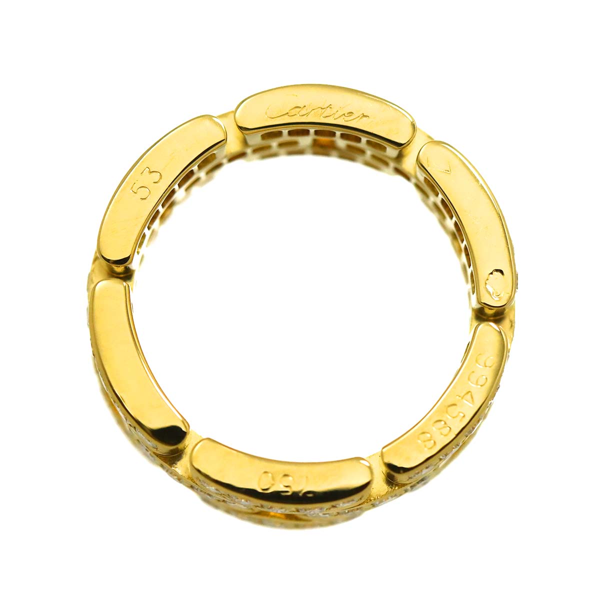 Maillon Panthere Diamond Ring 18K YG 750 Size53 6(US)