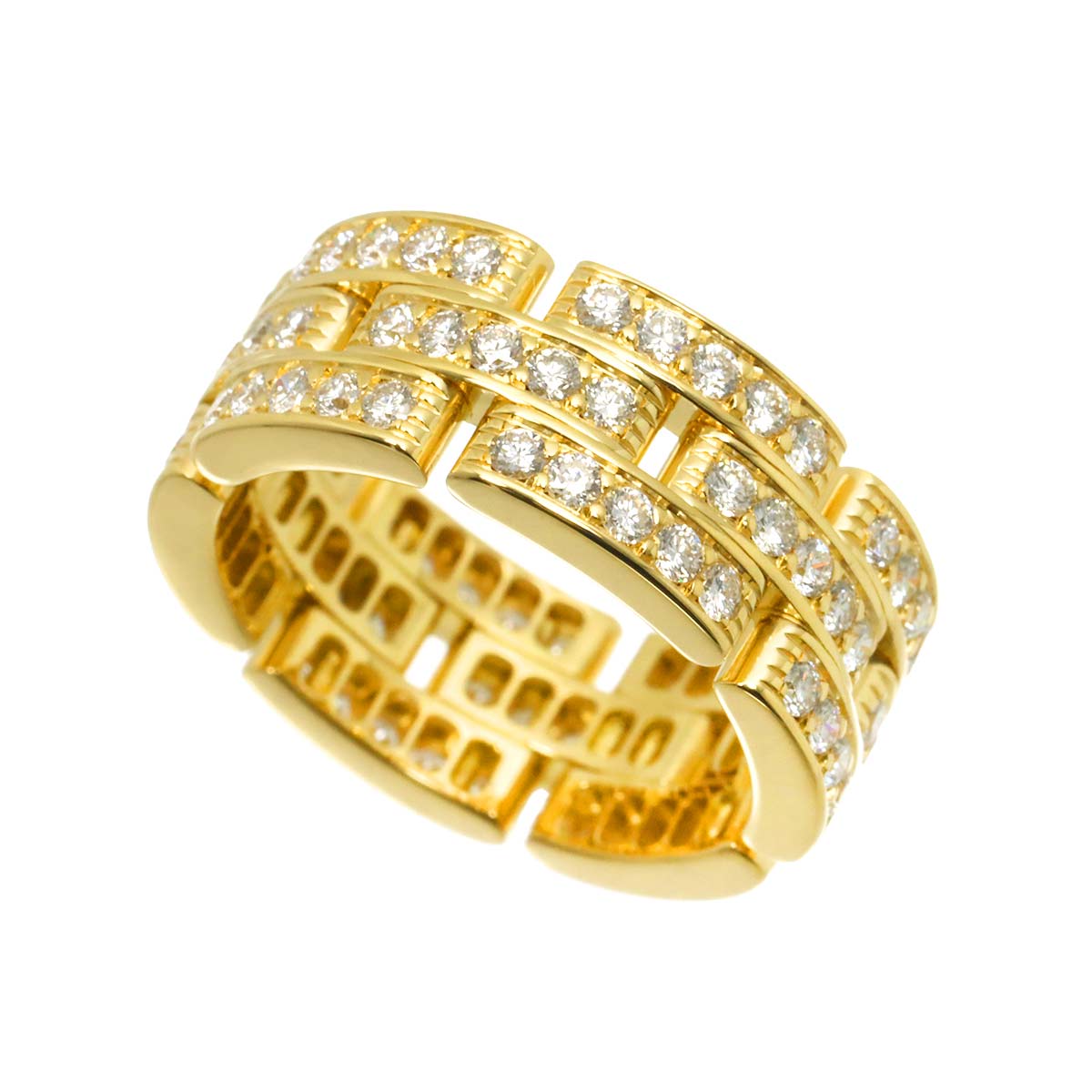 Maillon Panthere Diamond Ring 18K YG 750 Size53 6(US)