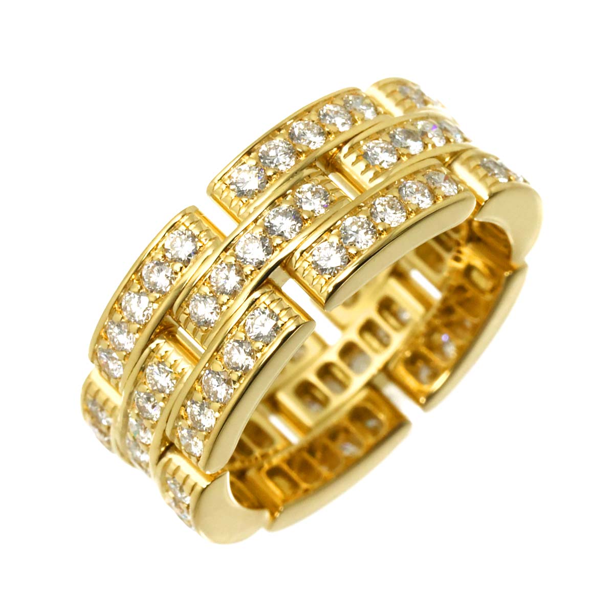 Maillon Panthere Diamond Ring 18K YG 750 Size53 6(US)