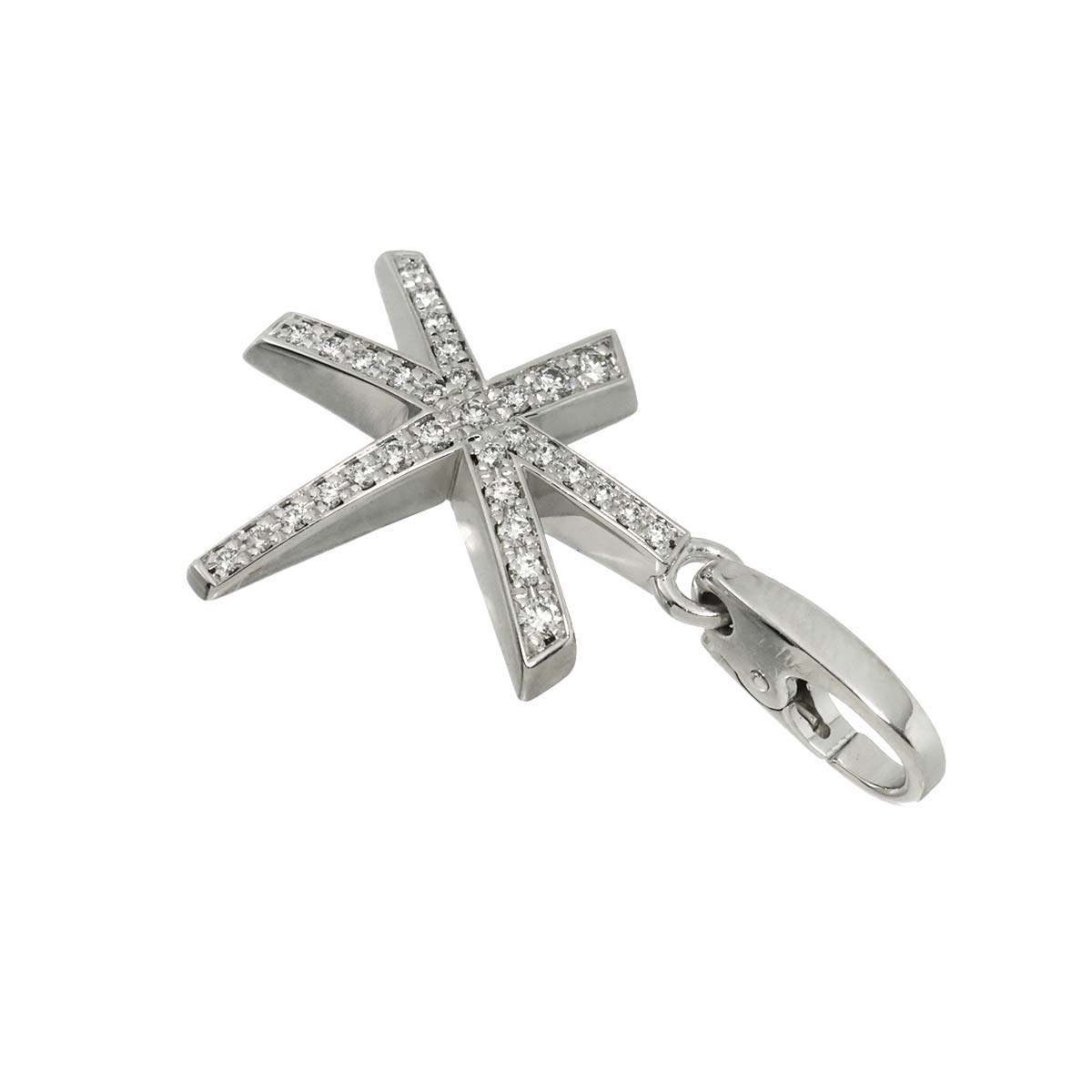 Diamond Pendant Top Charm 18K White Gold 750