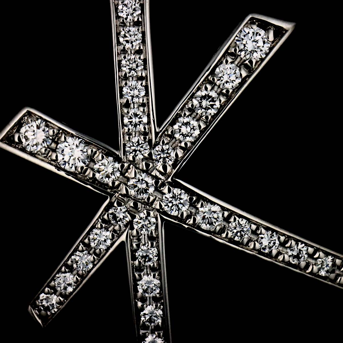 Diamond Pendant Top Charm 18K White Gold 750